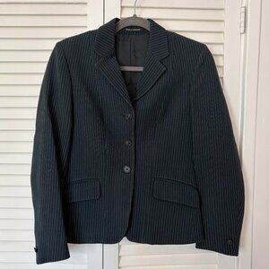 Pytchley vintage hunt coat riding jacket pinstripe grey wool England youth 14